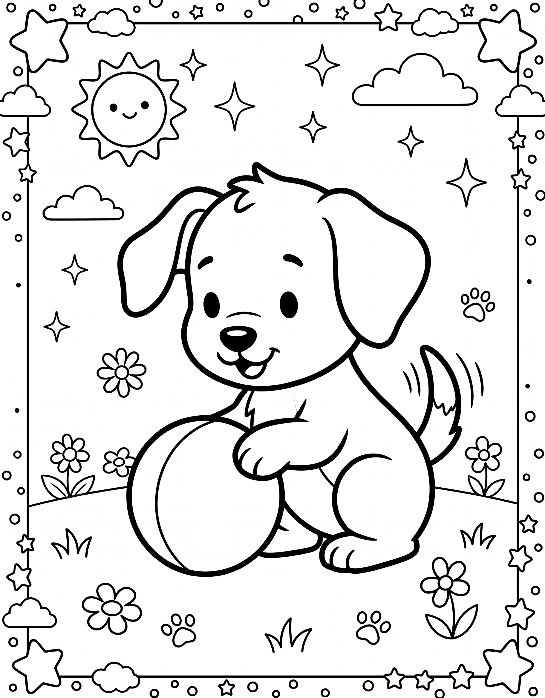 cute puppy playing